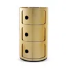 Kartell Componibili Metal 3 Tier Storage Tower In Gold