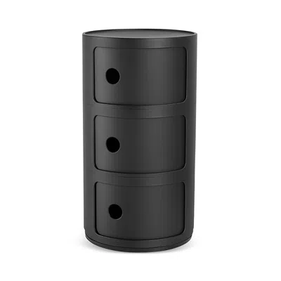 Kartell Componibili Recycled 3 Tier Storage Tower In Black