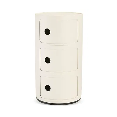 Kartell Componibili Recycled 3 Tier Storage Tower In White