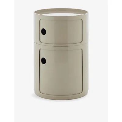 Kartell Dove Grey Componibili Big Tier 2-drawer Storage Unit 61.5cm In Gray