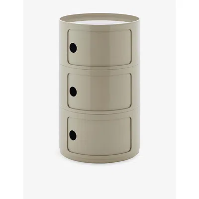 Kartell Dove Grey Componibili Big Tier 3-drawer Storage Unit 69.5cm In Gray