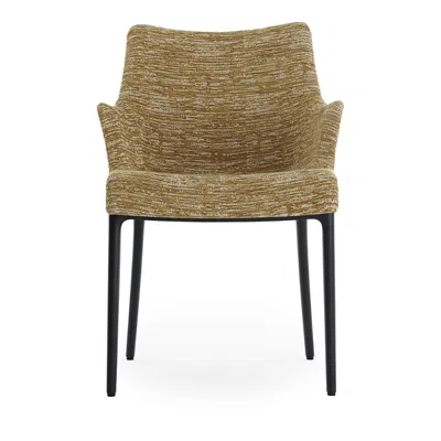 Kartell Eleganza Nia Melange Armchair, Black Legs In Mustard