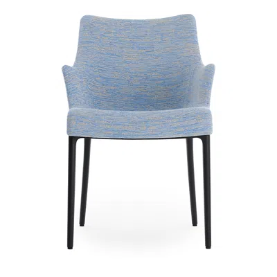 Kartell Eleganza Nia Melange Armchair, Black Legs In Sky Blue