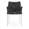Kartell Eleganza Nia Melange Dining Armchair, White Legs In Black