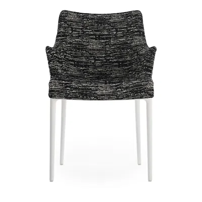 Kartell Eleganza Nia Melange Dining Armchair, White Legs In Black