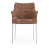 Kartell Eleganza Nia Melange Dining Armchair, White Legs In Rust