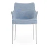 Kartell Eleganza Nia Melange Dining Armchair, White Legs In Sky Blue