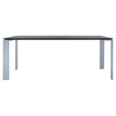 Pre-owned Kartell Four Table In Black/ Aluminum By Ferruccio Laviani In Gray