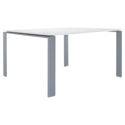 Pre-owned Kartell Four Table In White/aluminum By Ferruccio Laviani In Gray