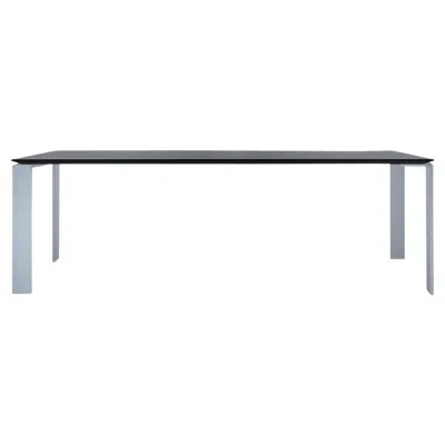 Pre-owned Kartell Four Table Soft Touch In Black/ Aluminum By Ferruccio Laviani In Gray