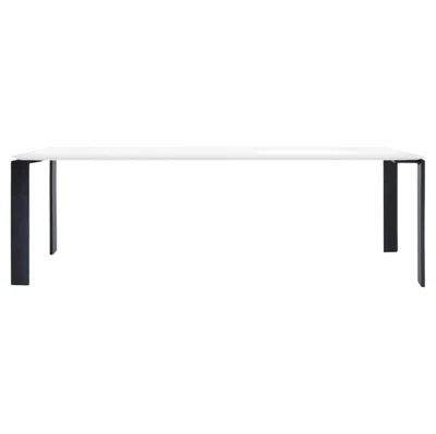 Pre-owned Kartell Four Table Soft Touch In White / Black By Ferruccio Laviani