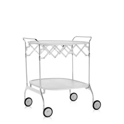 Kartell Gastone Chromo Kitchen Cart In White