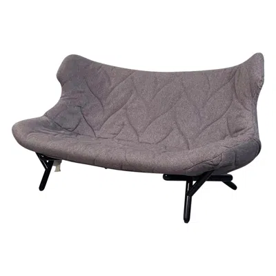 Pre-owned Kartell Italian Modern Grey Fabric And Black Iron Foliage Sofa By , 2000s In Gray