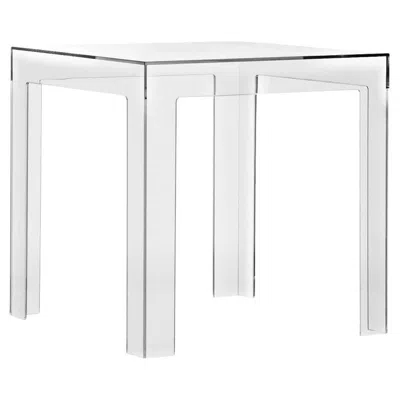 Pre-owned Kartell Jolly Side Table In Crystal By Paolo Rizzatto In Gray