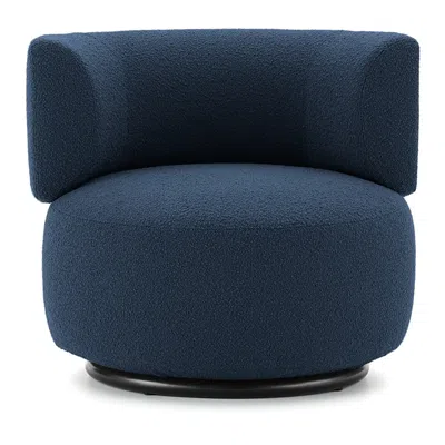 Kartell K Waiting Curved Armchair In Boucle Blue