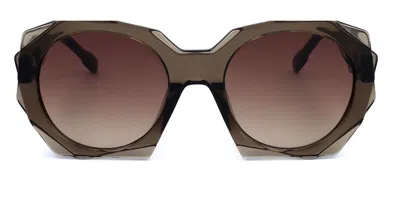 Kartell Kl501s 002n Women's Sunglasses Brown Size 53