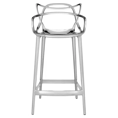 Pre-owned Kartell Masters Counter Stool In Chrome By Philippe Starck & Eugeni Quitllet In Gray