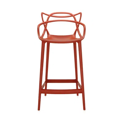 Kartell Masters Counter Stool In Rust Orange