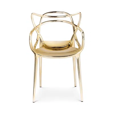 Kartell Masters Precious Dining Chair, Set Of 2 In Metallic Gold