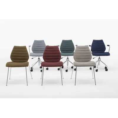 Kartell Maui Soft Swivel Armchair In Beige,100% Pl Trevira