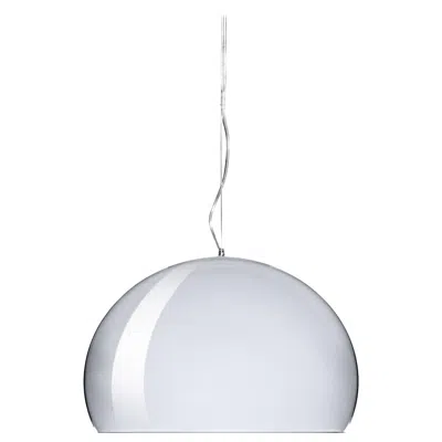 Pre-owned Kartell Medium Fl/y Pendant Light In Chrome By Ferruccio Laviani In Transparent