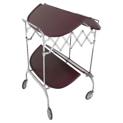Pre-owned Kartell Mid-century Modern Folding Stow Away Serving Cart Table On Wheels By Cartel Mint In Black