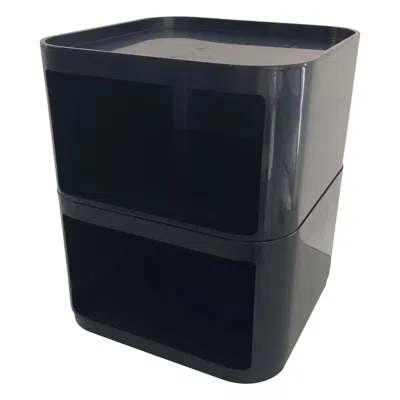 Pre-owned Kartell Model 4970 Black Bedside Table By Anna Castelli For , 1970s, Italy