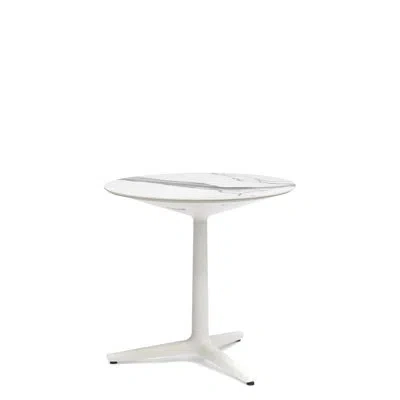 Kartell Multiplo Round Coffee Table In White Marble