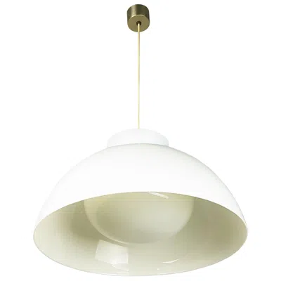 Pre-owned Kartell Nickel & White Methacrylate 4006 Pendant Lamp By Castiglioni Bros For