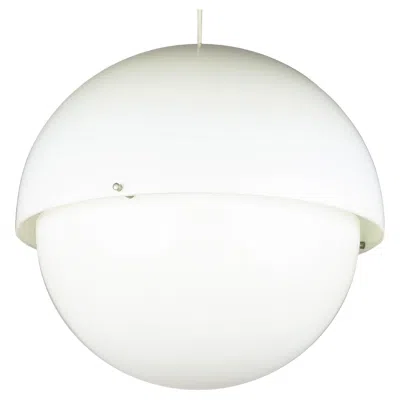 Pre-owned Kartell Nickel Plated Brass & White Plastic 60s Pendant Lamp By Bandini Buti For