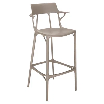 Pre-owned Kartell Philippe Starck A I Grey Recycled Barstool For  In Gray