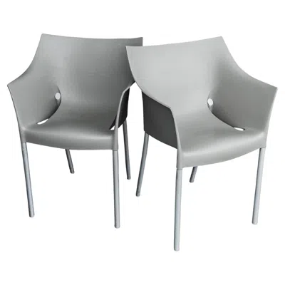 Pre-owned Kartell Philippe Starck Dr. No Armchairs By , Grey, Stackable, 1998 In Gray