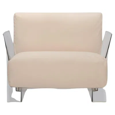 Pre-owned Kartell Pop Outdoor Armchair In Dove By Piero Lissoni In Sand