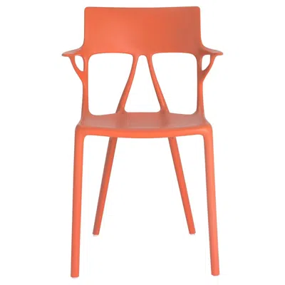Pre-owned Kartell Set Of 2  Ai Chair In Orange Created By Artificial Intelligence