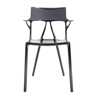 Pre-owned Kartell Set Of 2  Ai Chair In Titanium Created By Artificial Intelligence In Gray