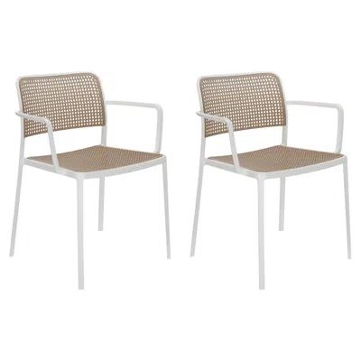 Pre-owned Kartell Set Of 2  Audrey Chair By Piero Lissoni In Sand In Brown