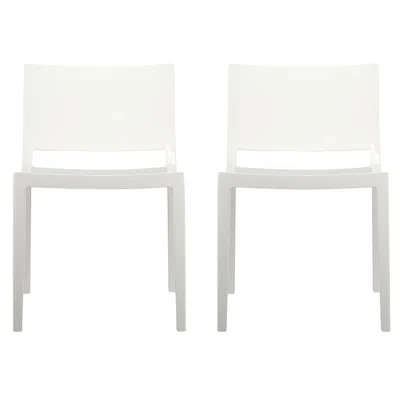 Pre-owned Kartell Set Of 2  Lizz Chairs In White By Piero Lissoni & Carlo Tamborini