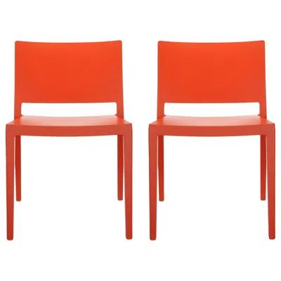 Pre-owned Kartell Set Of 2  Lizz Mat Chairs In Orange By Patricia Urquiola