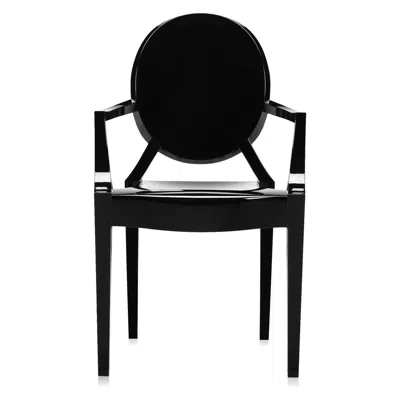 Pre-owned Kartell Set Of 2  Louis Ghost Armchairs In Black By Philippe Starck