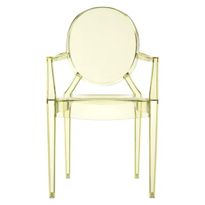 Pre-owned Kartell Set Of 2  Louis Ghost Armchairs In Straw Yellow By Philippe Starck