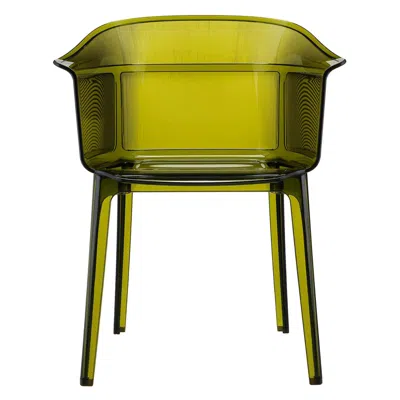 Pre-owned Kartell Set Of 2  Papyrus Chair In Olive Green By Ronan & Erwan Bouroullec