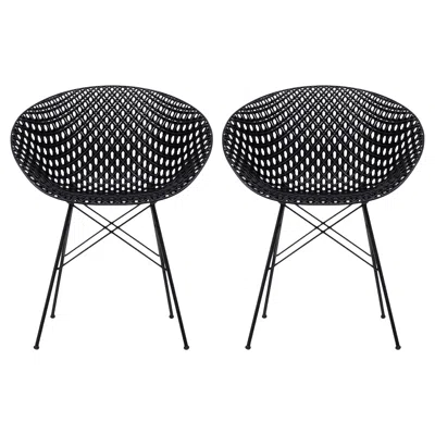 Pre-owned Kartell Set Of 2  Smatrik Chair In Black With Black Legs By Tokujin Yoshioka