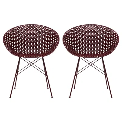 Pre-owned Kartell Set Of 2  Smatrik Chair In Plum With Plum Legs By Tokujin Yoshioka In Black