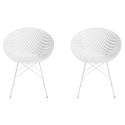 Pre-owned Kartell Set Of 2  Smatrik Chair In White With White Legs By Tokujin Yoshioka
