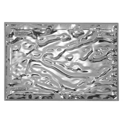 Pre-owned Kartell Set Of 4  Large Dune Trays In Chrome By Mario Bellini In Gray
