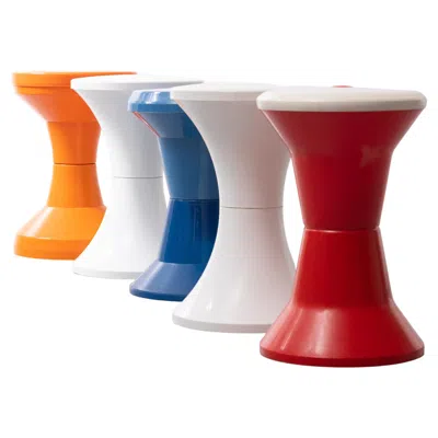 Pre-owned Kartell Set Of Five Vintage Diabolo Stools By , Italy, 1972 In Sand