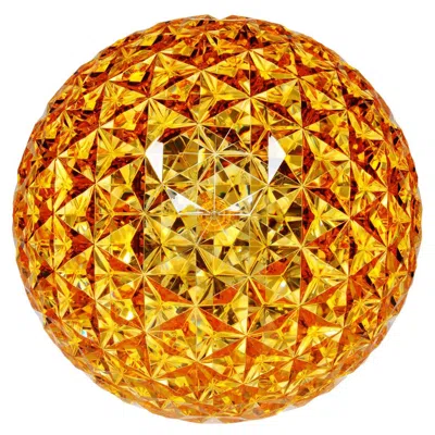 Pre-owned Kartell Small Planet Table Lamp In Yellow By Tokujin Yoshioka
