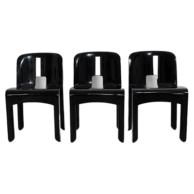 Pre-owned Kartell Space Age Vintage Black Plastic Up To Three Dining Chair Joe Colombo 1967 Italy