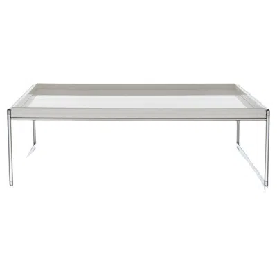 Pre-owned Kartell Square Tray Table By Piero Lissoni In Gray
