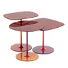 Kartell Thierry Side Table, Set Of 3 In Burgundy